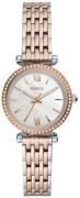 Fossil Damklocka ES4649 Carlie Mini Vit/Roséguldstonat stål Ø28 mm