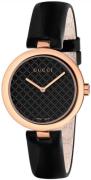 Gucci Damklocka YA141401 Diamantissima Svart/Läder Ø32 mm