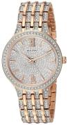 Bulova Damklocka 98L235 Kristallinfattad/Roséguldstonat stål Ø32 mm