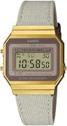 Casio Damklocka A700WEGL-7AEF Vintage LCD/Läder