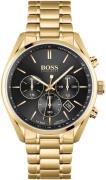 Hugo Boss Herrklocka 1513848 Champion Svart/Gulguldtonat stål Ø44 mm