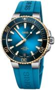 Oris Herrklocka 01 400 7769 6355-07 4 22 75FC Aquis Blå/Gummi Ø41.5