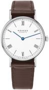 Nomos Glashütte Damklocka N-242 Ludwig Vit/Läder Ø32.8 mm