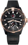 Ulysse Nardin Herrklocka 1185-170-3-BLACK Diver Svart/Gummi Ø44 mm