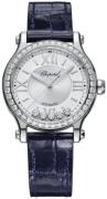 Chopard Damklocka 278608-3003 Happy Sport Silverfärgad/Läder Ø33 mm