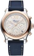 Chopard Damklocka 278615-6001 Happy Sport Silverfärgad/Läder Ø40 mm