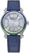 Chopard Damklocka 274891-1027 Happy Sport Silverfärgad/Läder Ø36 mm