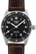 Longines Herrklocka L3.812.4.53.2 Spirit Zulu Time Svart/Läder Ø42