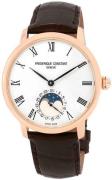 Frederique Constant Herrklocka FC-705WR4S4 Manufacture Vit/Läder