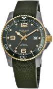 Longines Herrklocka L3.781.3.06.9 HydroConquest Grön/Gummi Ø41 mm