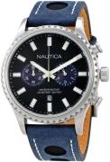 Nautica Herrklocka NAI18512G Svart/Läder Ø43 mm