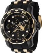 Invicta Herrklocka 42318 NHL Svart/Gulguldtonat stål Ø48 mm