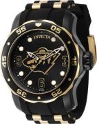 Invicta Herrklocka 42317 NHL Svart/Gulguldtonat stål Ø48 mm