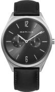 Bering 17140-402 Ultra Slim Svart/Läder Ø40 mm