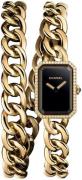 Chanel Damklocka H3750 Premiere Svart/18 karat gult guld