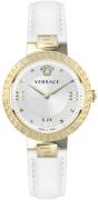 Versace Damklocka VE2K00421 Greca Vit/Läder Ø36 mm