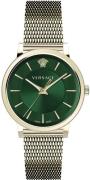 Versace Herrklocka VE5A00820 V Circle Grön/Gulguldtonat stål Ø42 mm