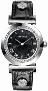 Versace Damklocka P5Q99D009S009 Vanity Svart/Läder Ø35 mm