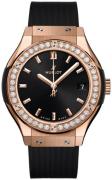 Hublot Damklocka 581.OX.1480.RX.1104 Classic Fusion Svart/Gummi Ø33