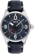 AVI-8 Herrklocka AV-4090-02 Spitfire Blå/Läder Ø42 mm