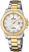 Festina Damklocka F20504-2 Boyfriend Vit/Gulguldtonat stål Ø34 mm