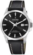 Festina Herrklocka F20025-4 Swiss Made Svart/Läder Ø41 mm