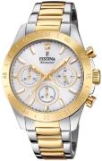 Festina Damklocka F20651-1 Boyfriend Vit/Gulguldtonat stål Ø38.5 mm