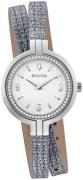 Bulova Damklocka 96R236 Rhapsody Silverfärgad/Läder Ø30 mm