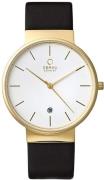 Obaku Herrklocka V153GDGWRB Klar Vit/Läder Ø40 mm