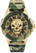 Philipp Plein Herrklocka PWAAA0921 The Skull Grön/Gummi Ø44 mm