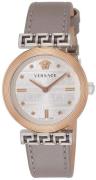 Versace Damklocka VELW00922 Meander Silverfärgad/Läder Ø34 mm