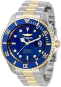 Invicta Herrklocka 34042 Pro Diver Blå/Gulguldtonat stål Ø47 mm