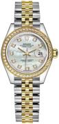 Rolex Damklocka 279383RBR-0020 Lady-Datejust 28 Vit/18 karat gult