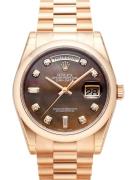 Rolex Herrklocka 118205F-0005 Day-Date 36 Svart/18 karat roséguld