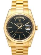 Rolex Herrklocka 118208-0082 Day-Date 36 Svart/18 karat gult guld