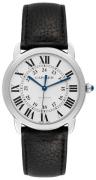 Cartier Damklocka WSRN0021 Ronde Solo De Silverfärgad/Läder Ø36 mm