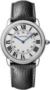 Cartier Ronde Solo De Cartier Damklocka WSRN0029 Silverfärgad/Läder