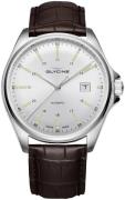 Glycine Combat Herrklocka GL0110 Silverfärgad/Läder Ø43 mm