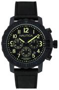 Nautica Chronograph Herrklocka NAI21006G Svart/Läder Ø46 mm