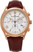 Alexander Heroic Herrklocka A021-04 Vit/Läder Ø42 mm