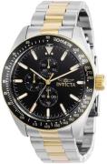 Invicta Aviator Herrklocka 38969 Svart/Gulguldtonat stål Ø45 mm