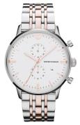 Emporio Armani Herrklocka AR0399 Classic Vit/Roséguldstonat stål