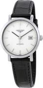 Longines Damklocka L4.310.4.12.2 Elegant Vit/Läder Ø29 mm