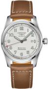 Longines Herrklocka L3.811.4.73.4 Spirit Silverfärgad/Läder Ø42 mm