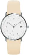 Junghans Damklocka 47/4252.04 Max Bill Vit/Läder Ø32.7 mm