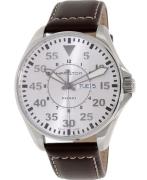 Hamilton Herrklocka H64611555 Khaki Aviation Vit/Läder Ø42 mm