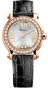 Chopard Damklocka 274189-5005 Happy Sport Vit/Läder Ø30 mm