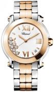 Chopard Damklocka 278488-9001 Happy Sport Vit/Stål Ø36 mm