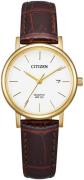 Citizen Damklocka EU6092-08A Leather Vit/Läder Ø28 mm