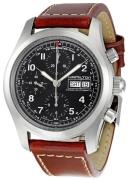 Hamilton Herrklocka H71556537 Khaki Svart/Läder Ø42 mm